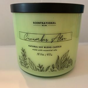 Scentsational Cucumber Aloe Candle, luxury candle Essential NWT